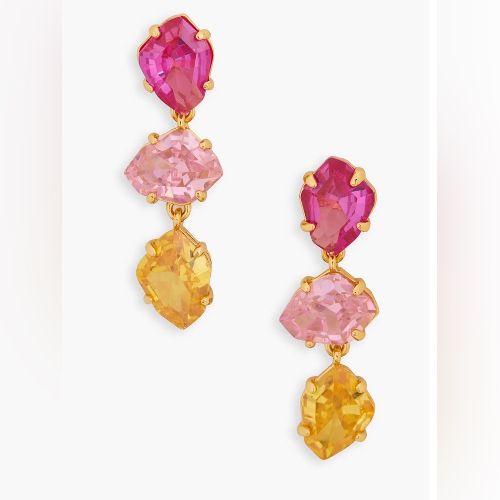 Kate Spade treasure trove cubic zirconia linear drop earrings